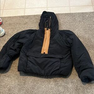 FP Movement by Free People Black and Tan Puffer pull over Jacket S